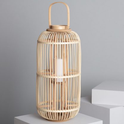 Lampada da Tavolo LED Portatile in Rattan Jávea